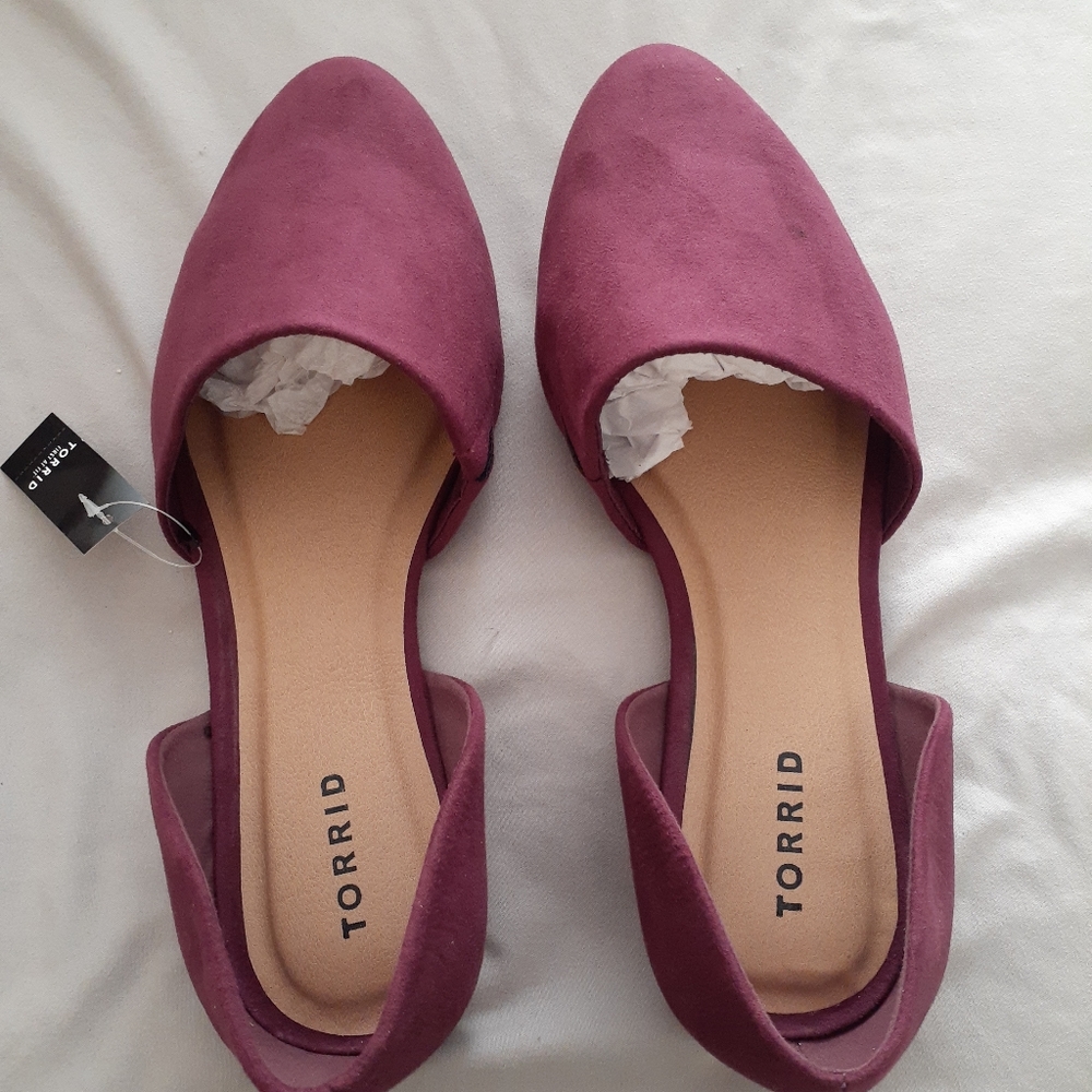 Berry colored slide on shoes size 10W.